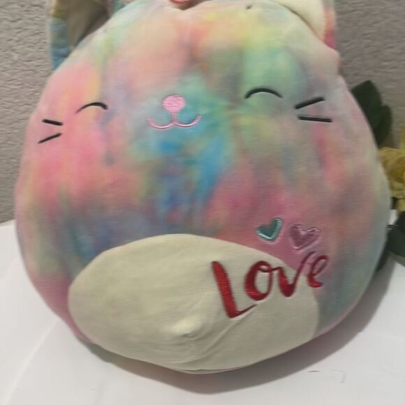 Squishmallow 12 inch valentines day edition Tie Dye Cali Unicorn Cat Caticorn - Picture 3 of 4